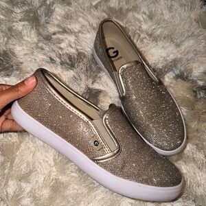 G by Guess Women's Glitter Slip-On Sneakers in Gold
